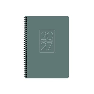Keskin 2027-17*24 Spiralli Haftalık  Ajanda - Yeşil