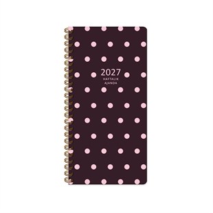 Keskin 2027-8*16 Haftalık Spiralli Cep Ajandası - Puantiye