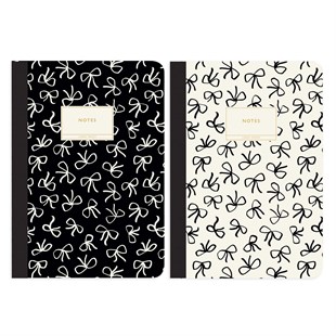 Limited Edition B5 40 Yp. Terzi Dikiş Not Defteri - 2'li Blk & White Bows