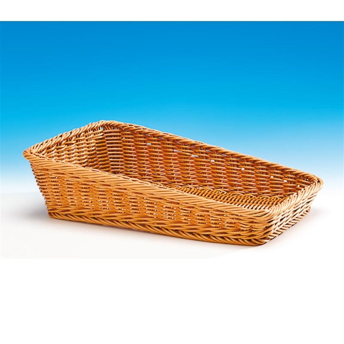42X32 CM EĞİMLİ PLASTİK HASIR EKMEK SEPETİ