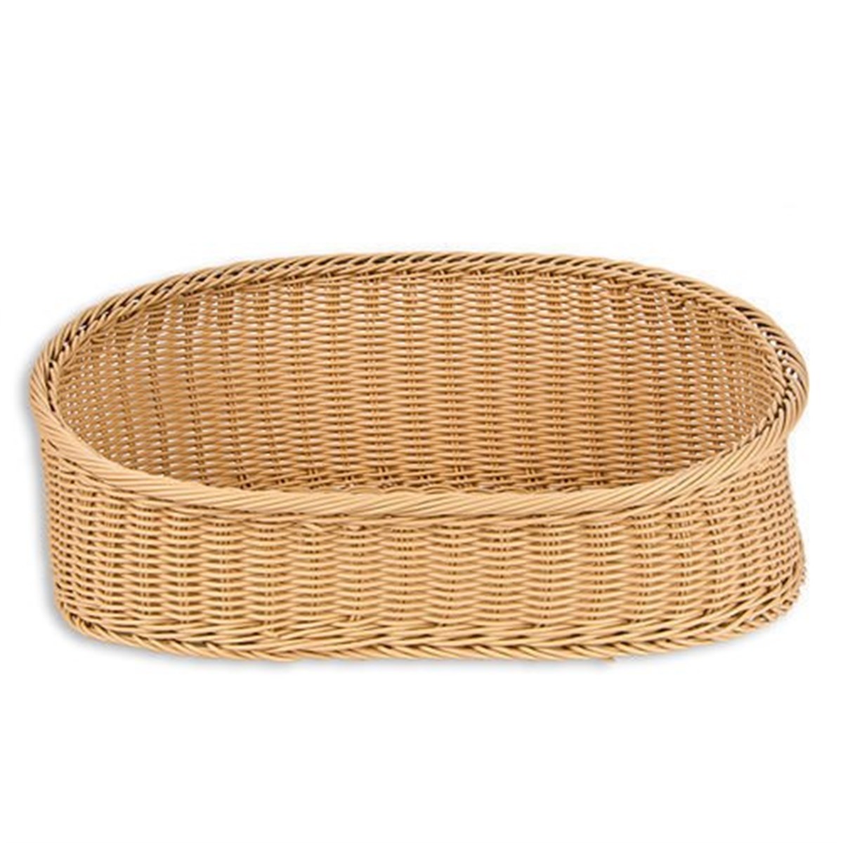 45X30 CM OVAL PLASTİK HASIR AÇIK BÜFE EKMEK SEPETİ A.KAHVE