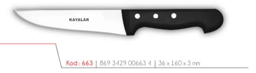 ABS SAPLI ÇUBUK ÇELİK 2 NO KASAP BIÇAĞI