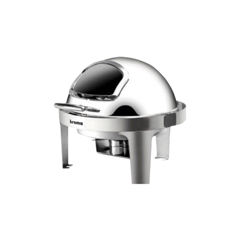Deluxe Camlı Yuvarlak Rolltop Chafing Dish Elektrikli