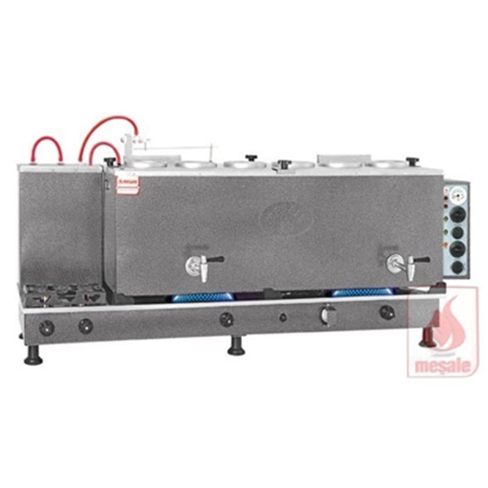 Full Otomatik Çay Makinesi 6 Demlikli-Chromat Turbo Max Üstü Açılır 