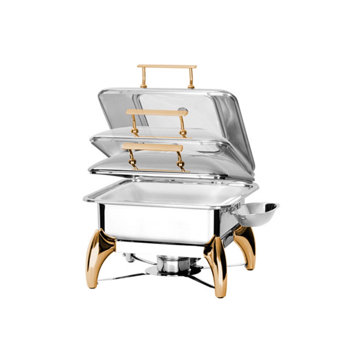 KROMA Exclusive Gold Ayaklı Cha.Dish GN 2/3 Jel Yakıtlı