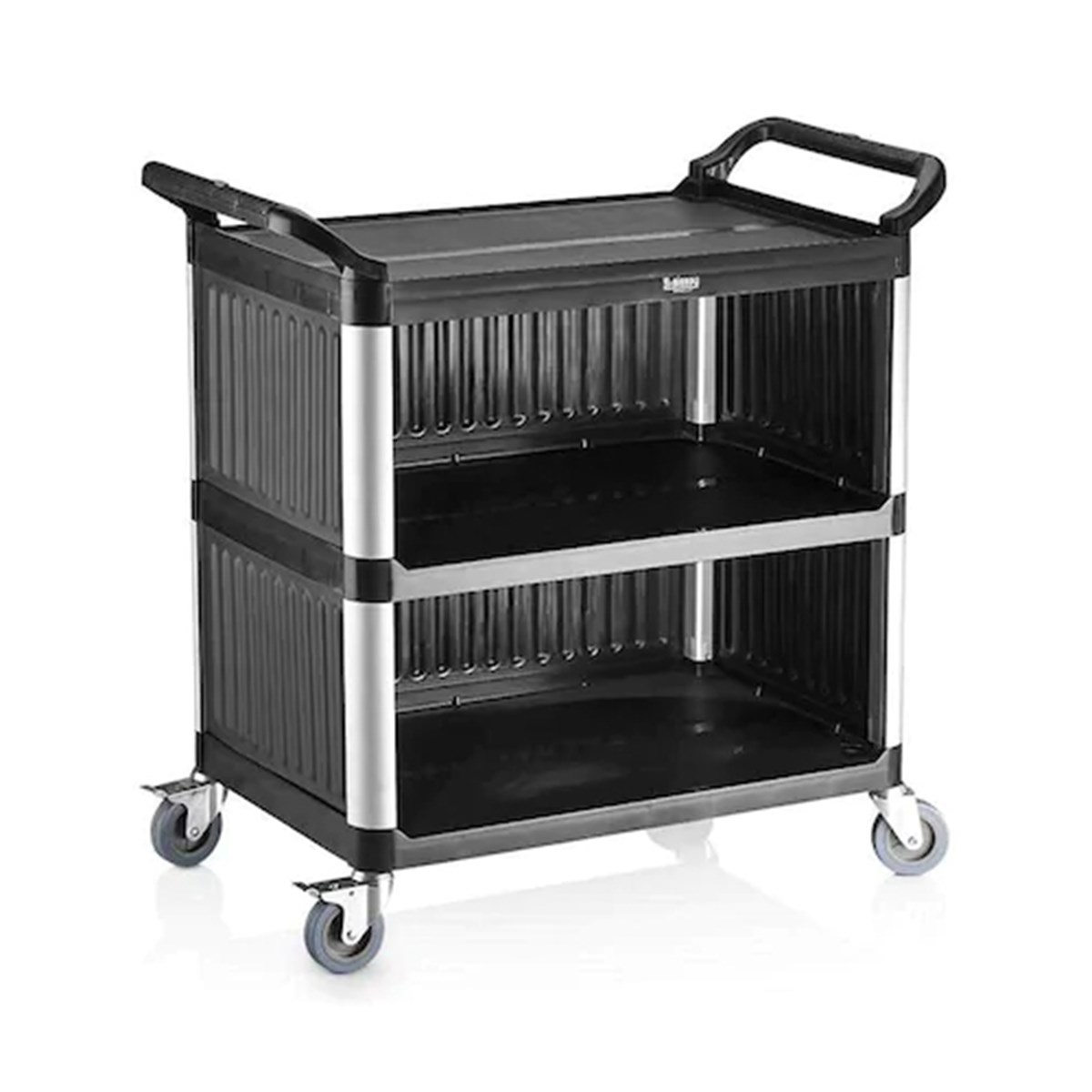 Plastik Servis Arabası Üç katlı Kapalı 