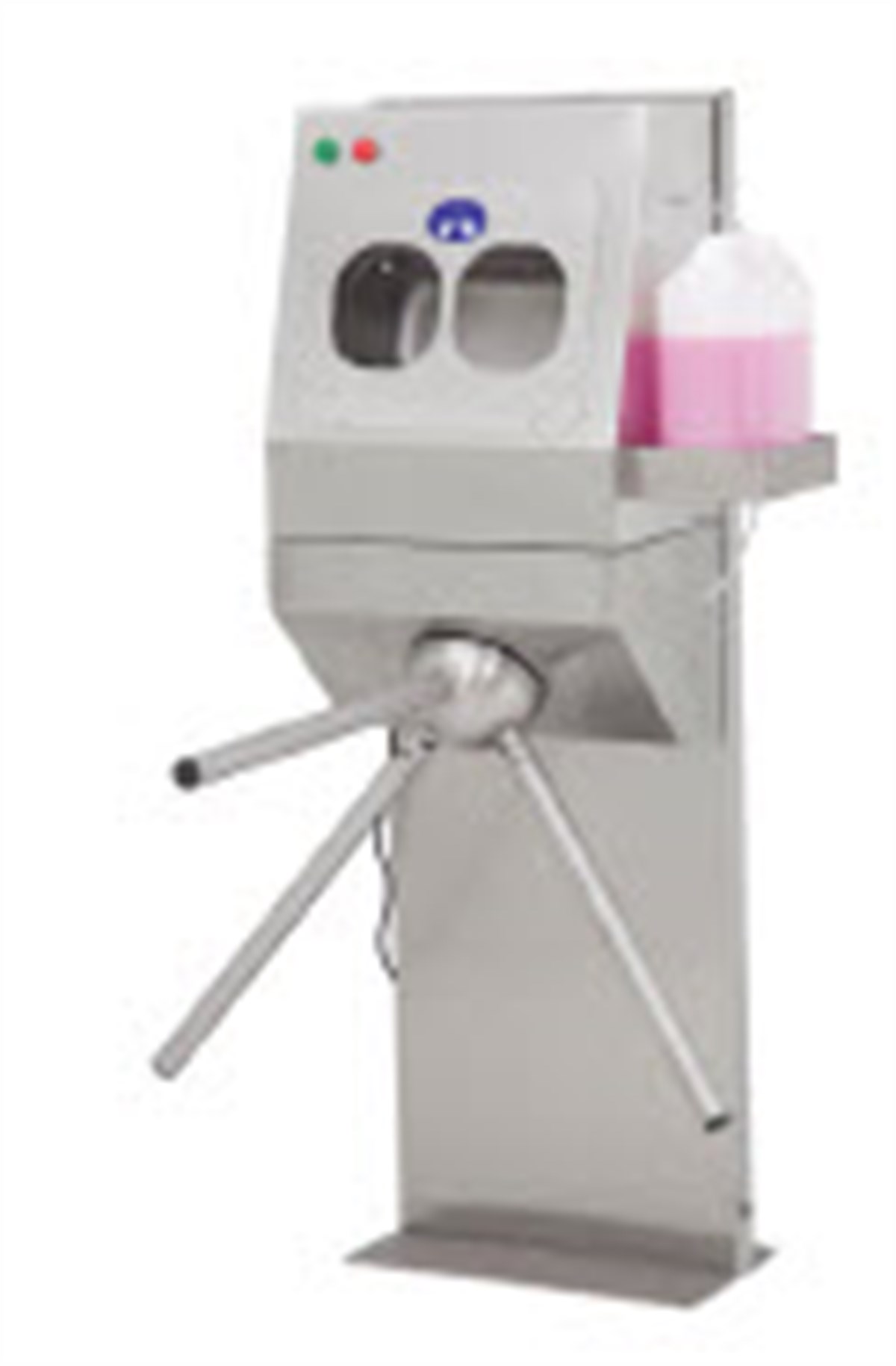 SENSÖRLÜ ÇİFT EL TURNİKELİ DEZENFEKTAN DİSPANSERİ ZEMİNE MONTE