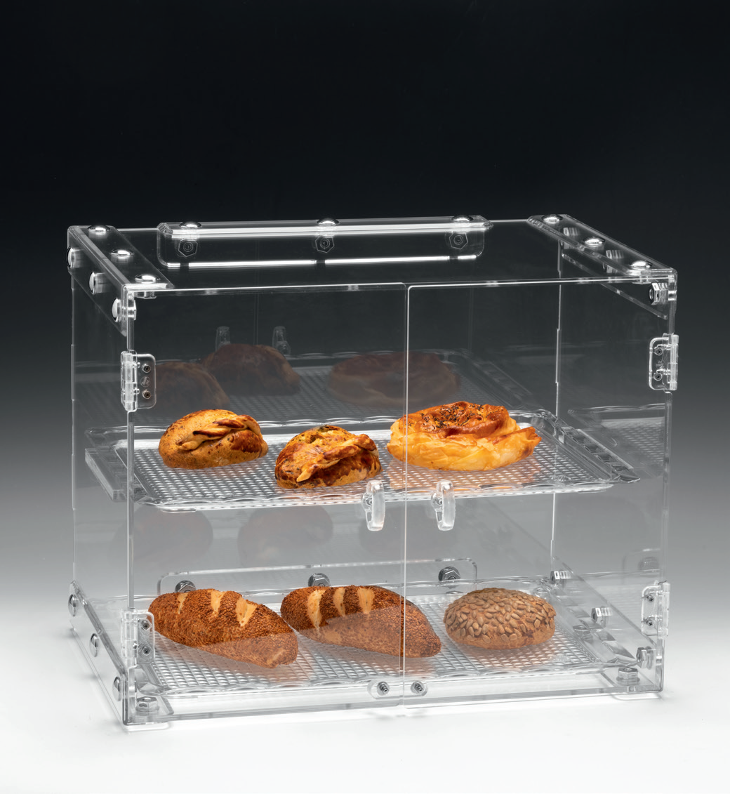 2 KATLI KAPAKLI,POLYCARBONAT TEPSİLİ TEŞHİR STANDI