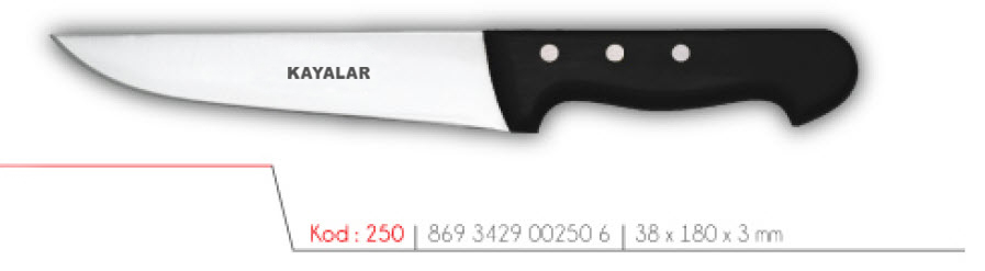 ABS SAPLI ÇUBUK ÇELİK 3 NO KASAP BIÇAĞI