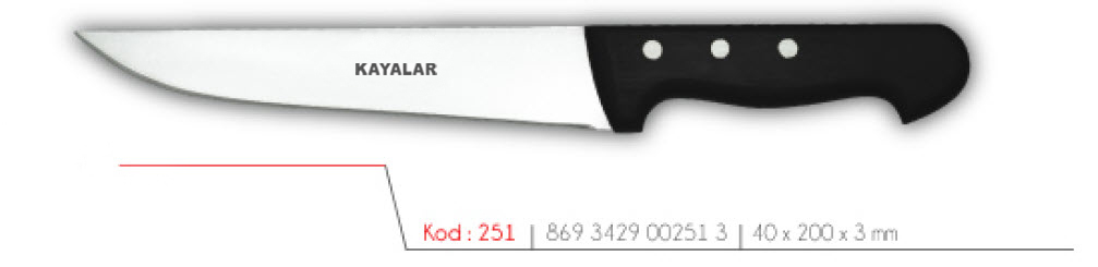 ABS SAPLI ÇUBUK ÇELİK 4 NO KASAP BIÇAĞI