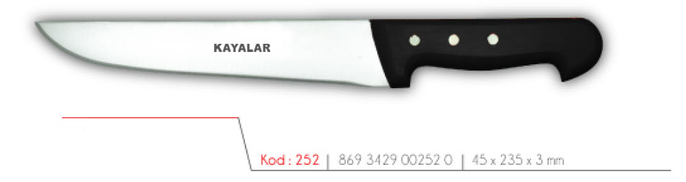 ABS SAPLI ÇUBUK ÇELİK 5 NO KASAP BIÇAĞI