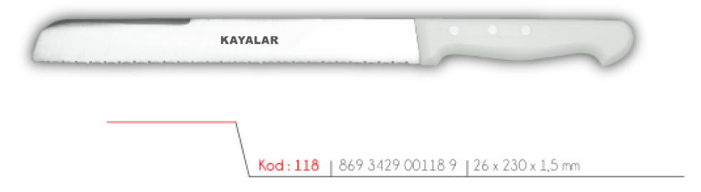 ABS SAPLI ÇUBUK ÇELİK ORTA BOY DİŞLİ EKMEK BIÇAĞI