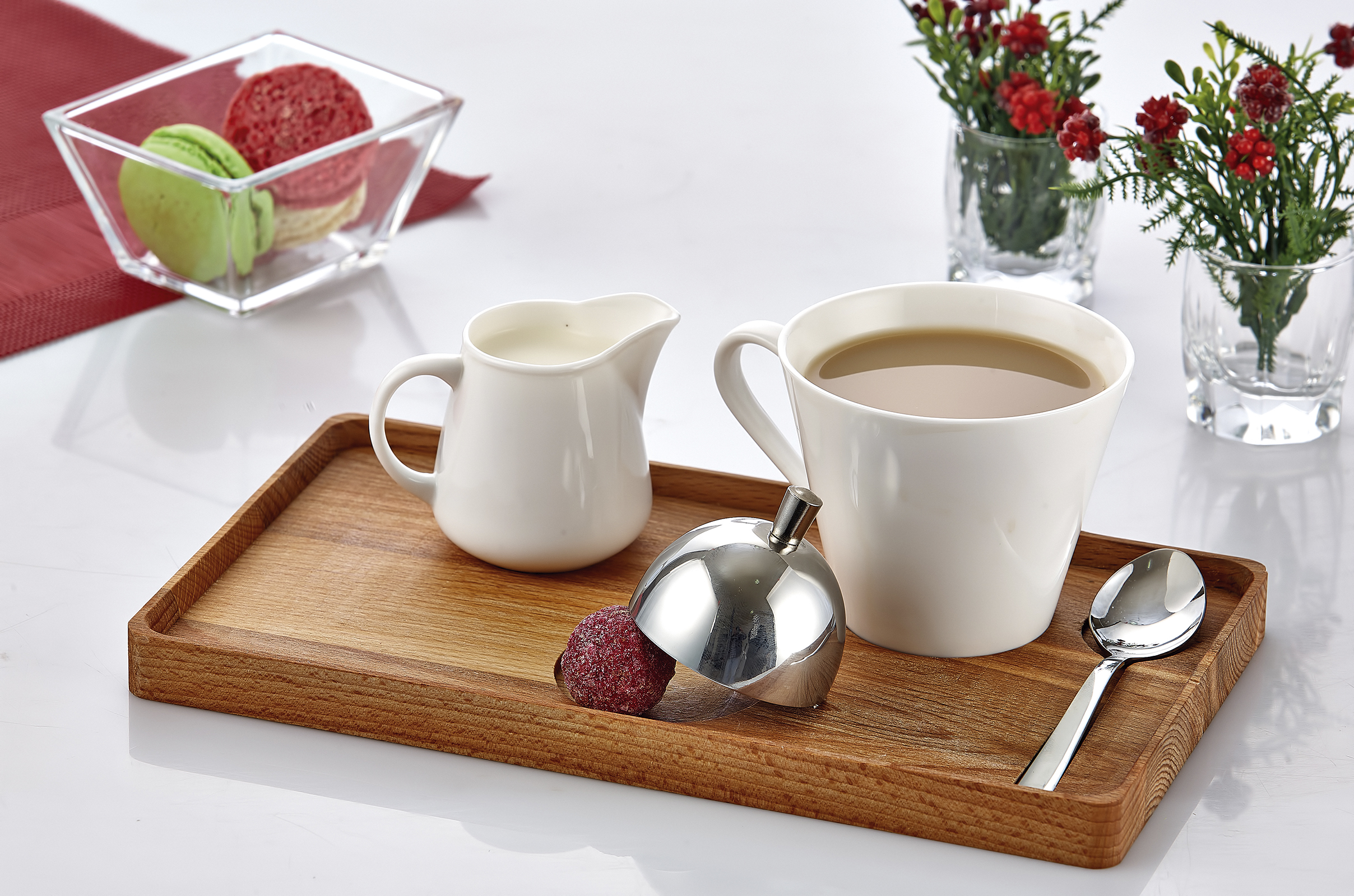 AHŞAP ST. DİKDÖRTGEN NESCAFE SETİ 24x14x2 cm