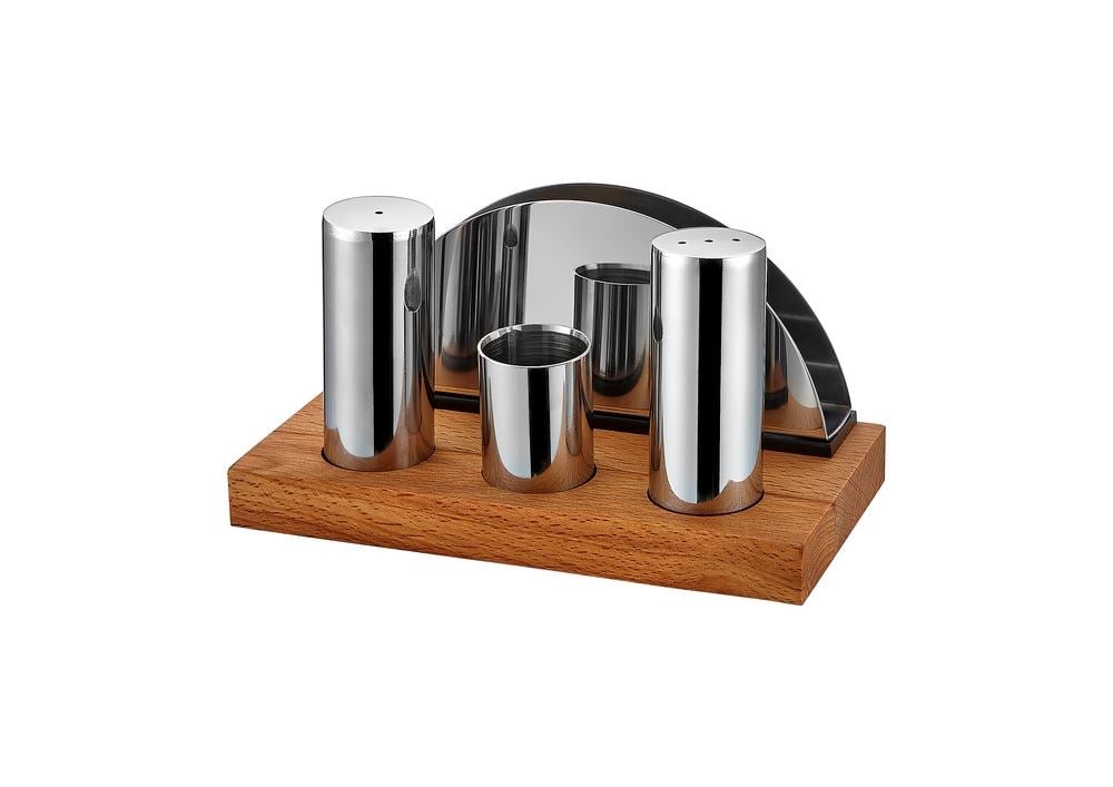 AHŞAP ST.YUVARLAK TUZLUK+PEÇETELİK TK. 17x9x12 PARLAK-MAT