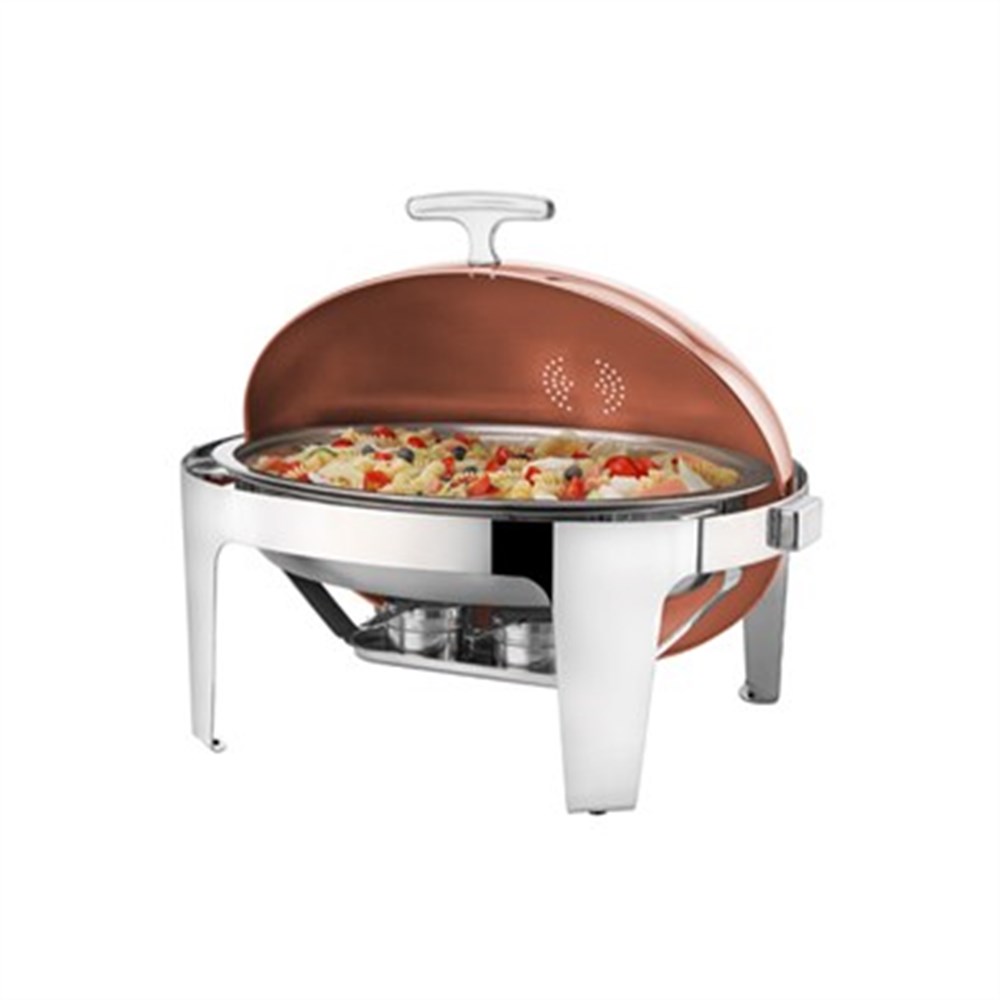 Deluxe Copper Oval Rolltop Cha.Dish Jel Yakıtlı