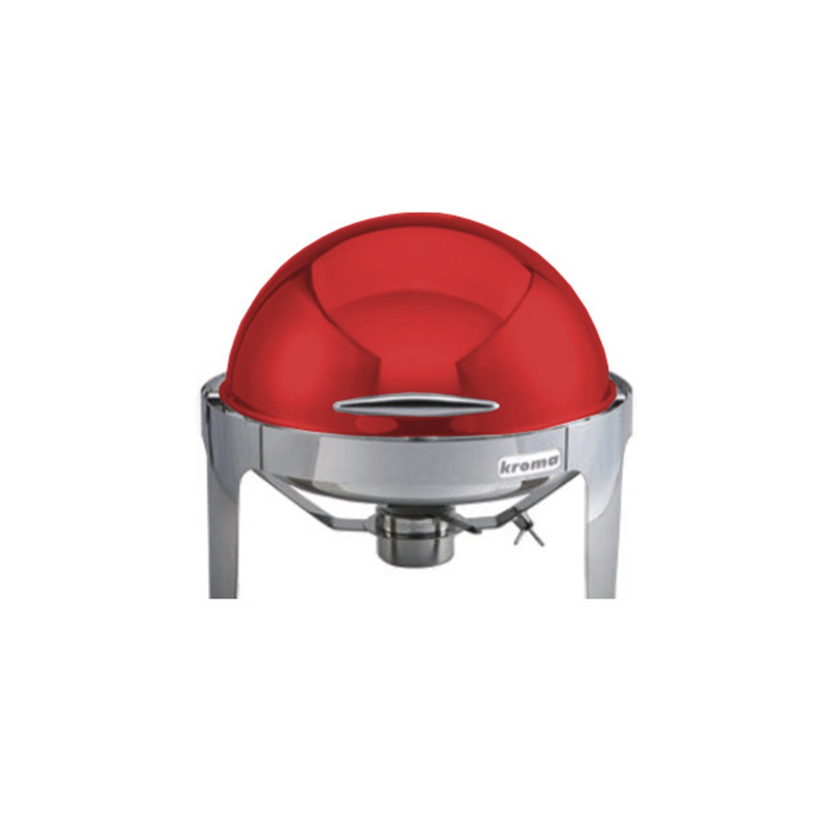 Deluxe Yuvarlak Rolltop Chafing Dish Kırmızı Jel Yakıtlı 6 lt