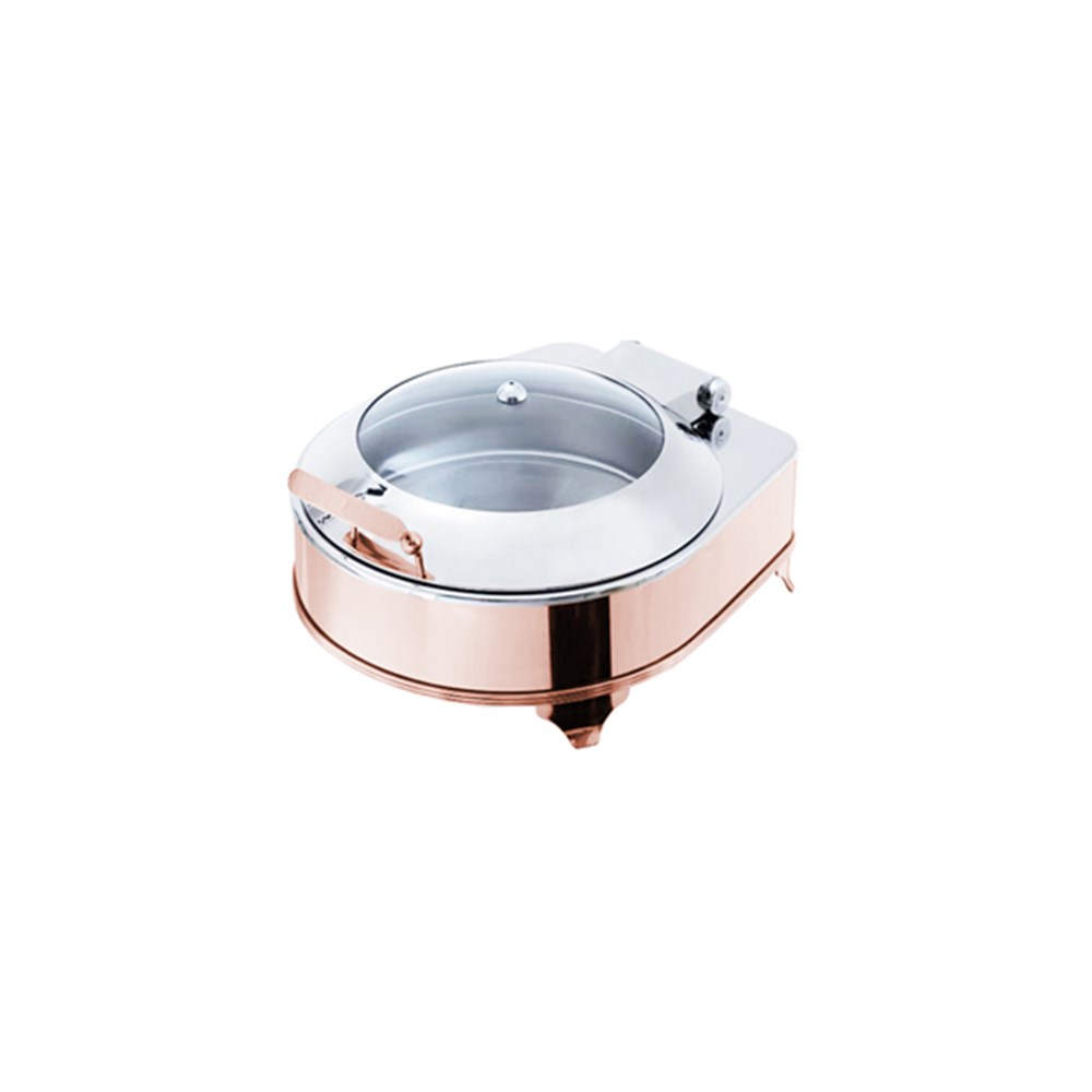 Exclusive Box Yuvarlak Chafing Dish Copper Elektrikli