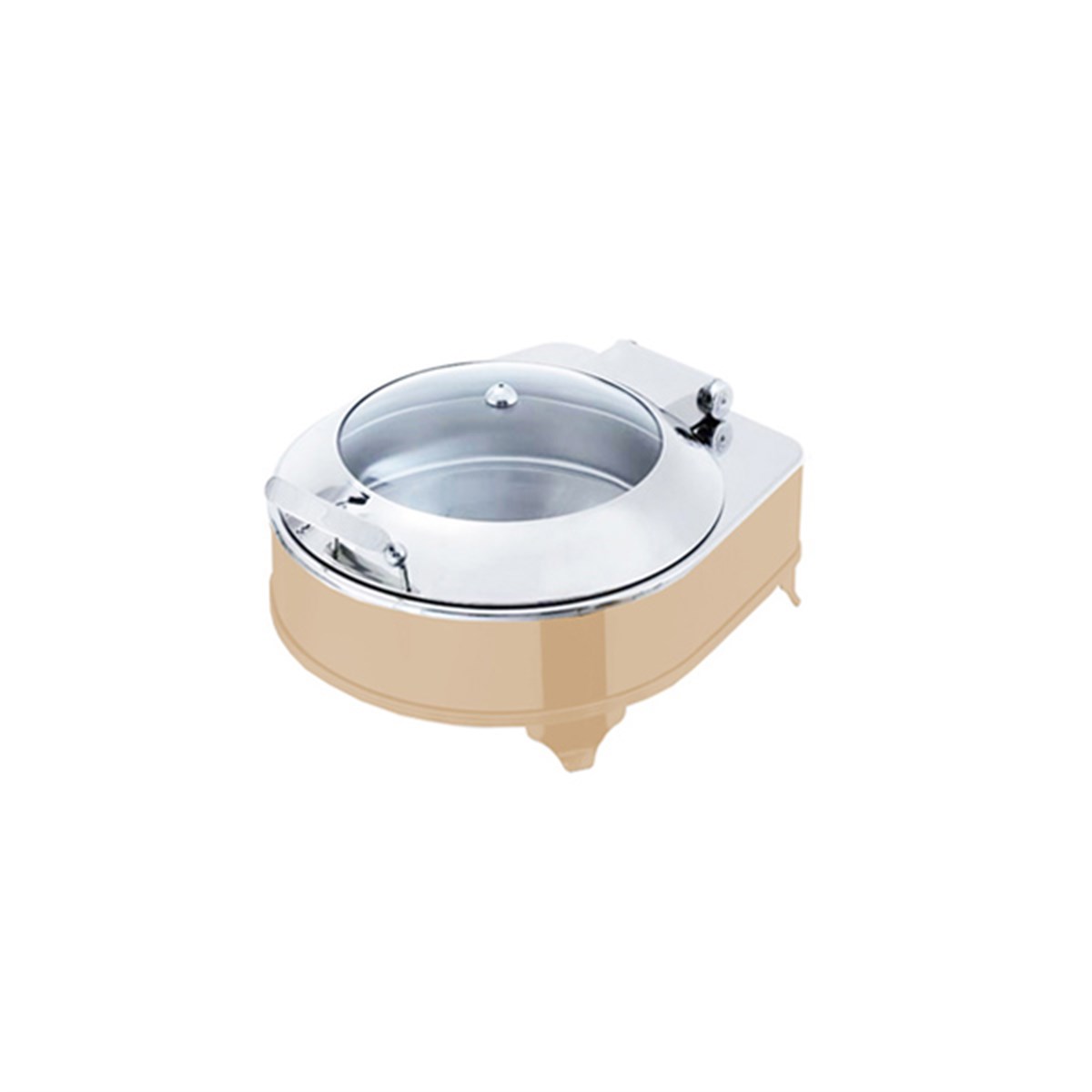 Exclusive Yuvarlak Box Chafing Dish Bej