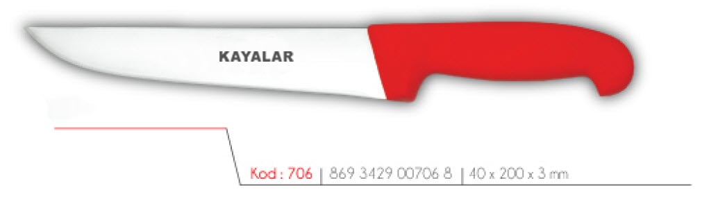 KAYMAZ SAPLI ÇUBUK ÇELİK 4 NO ÇİĞ ET BIÇAĞI