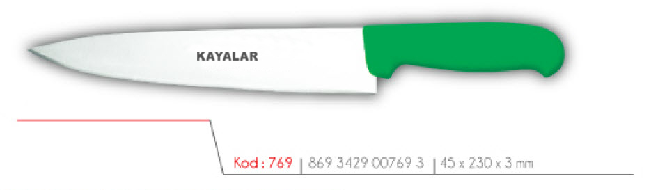 KAYMAZ SAPLI ÇUBUK ÇELİK BÜYÜK BOY ŞEF BIÇAĞI
