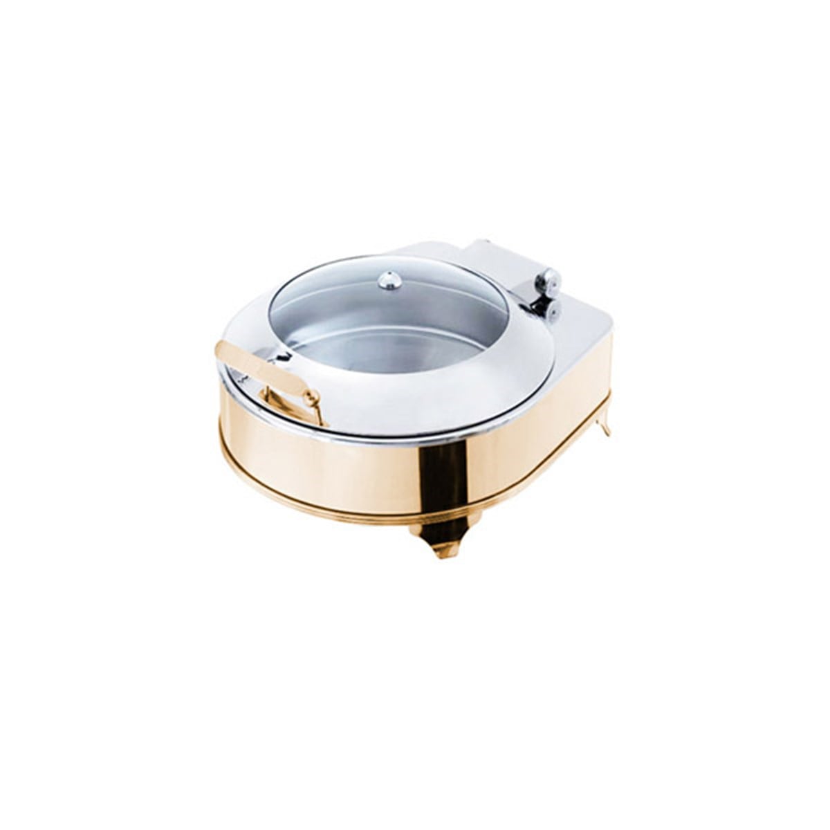 KROMA Exclusive Box Yuvarlak Chafing Dish Gold Elektrikli