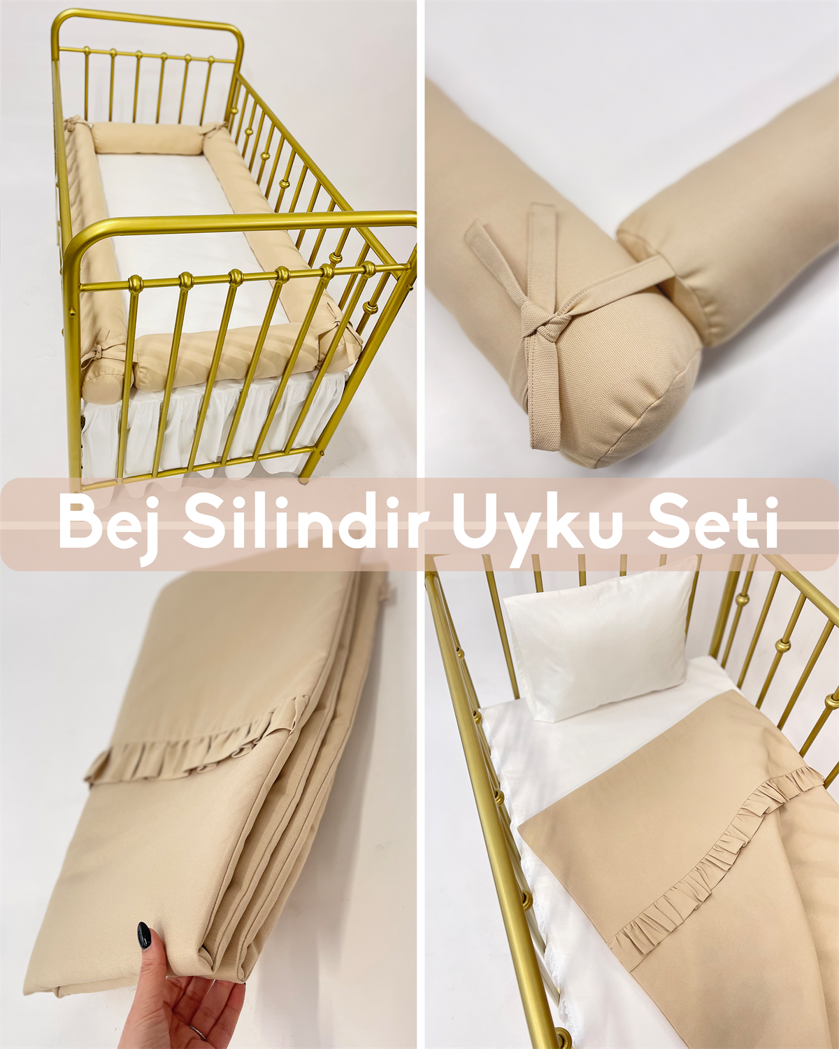 Bej Silindir Uyku Seti | Uyku Setleri Fiyatları - zeynebeli.com