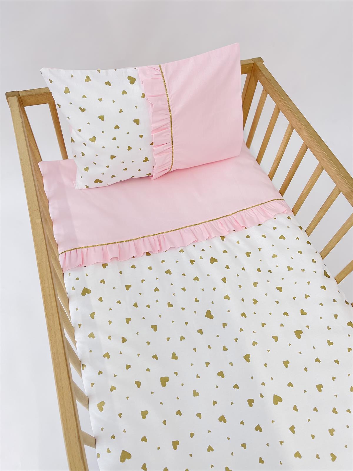 Gold Kalpler Pembe Fırfırlı Nevresim Takımı | Nevresim Takımı Fiyatları - zeynebeli.com