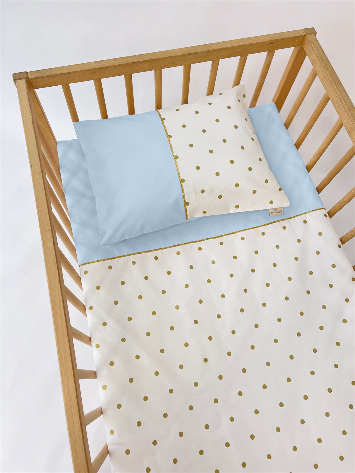 Gold Puantiyeler Mavi Nevresim Takımı | Nevresim Takımı Fiyatları - zeynebeli.com