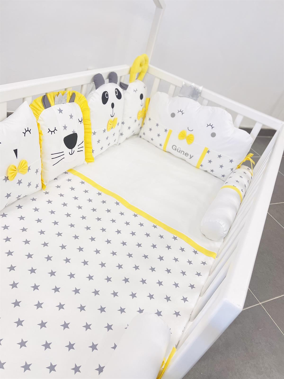 Grey Stars Sarı Nevresim Takımı | Nevresim Takımı Fiyatları - zeynebeli.com