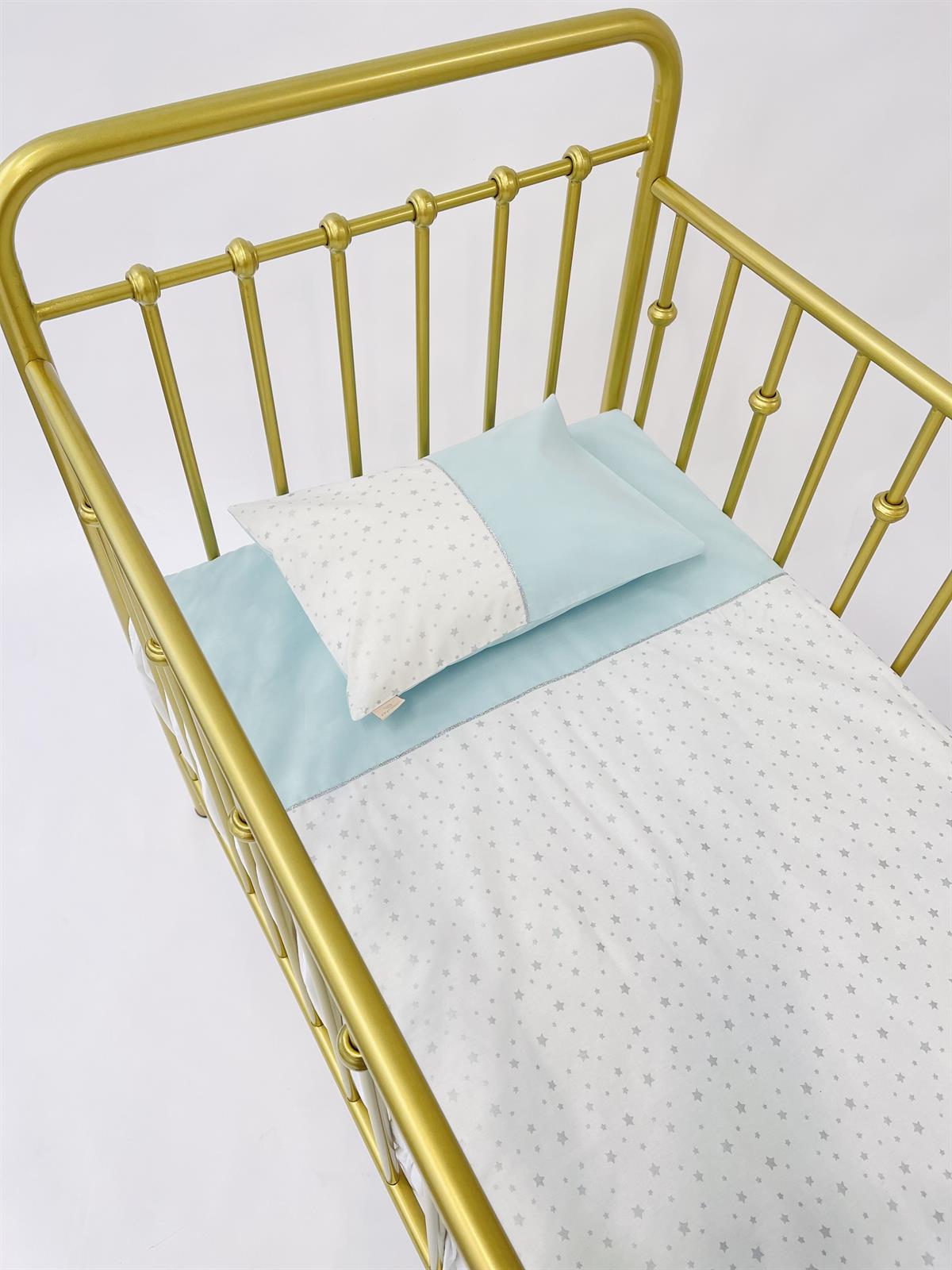 Gümüş yıldızlar Mint Nevresim Takımı | Nevresim Takımı Fiyatları - zeynebeli.com