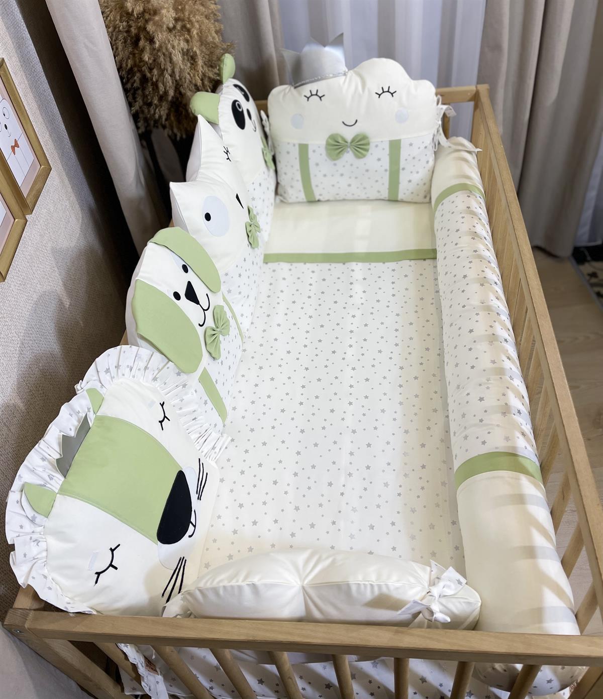 Gümüş Yıldızlar Yeşil Uyku Seti | Uyku Setleri Fiyatları - zeynebeli.com