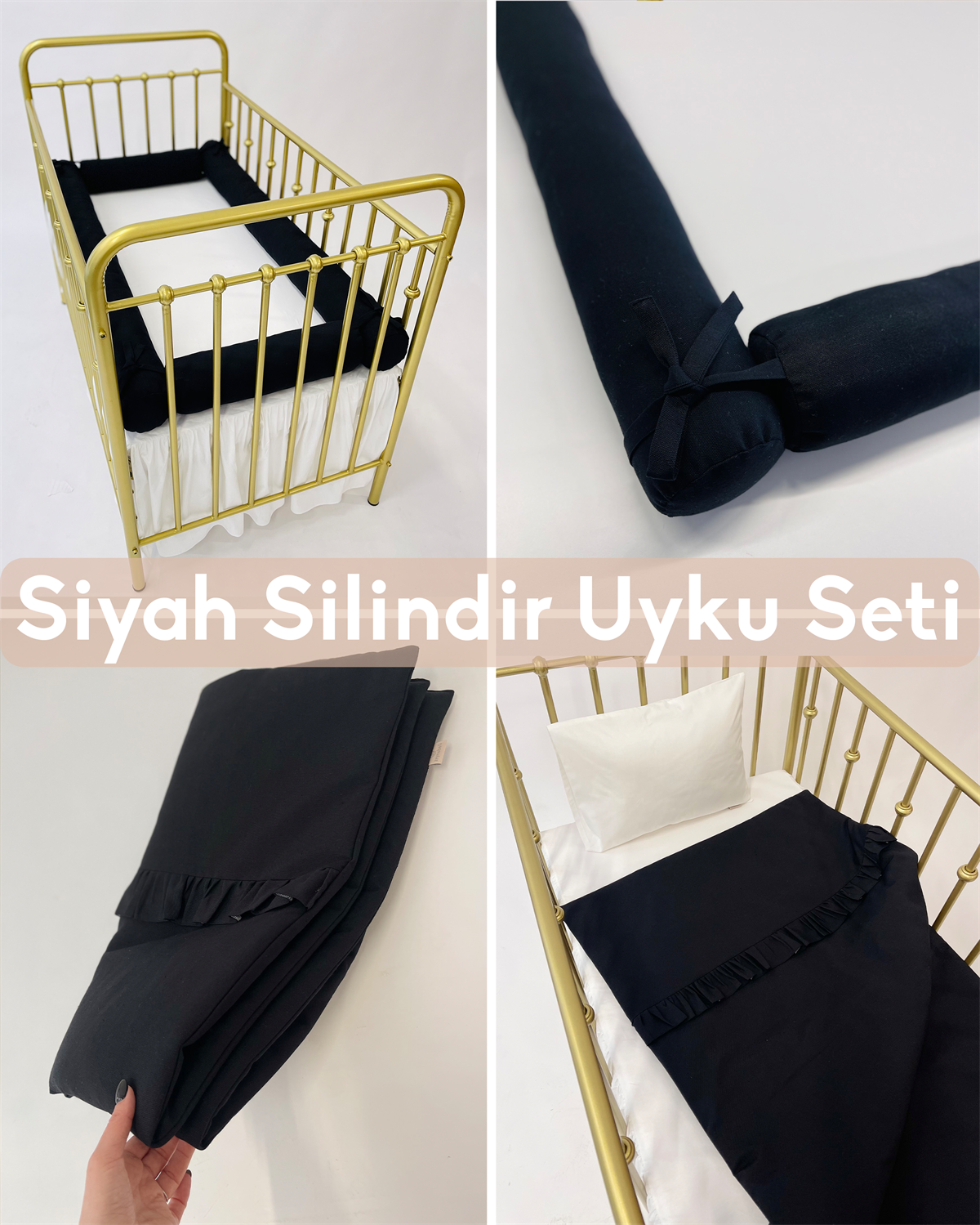 Siyah Silindir Uyku Seti | Uyku Setleri Fiyatları - zeynebeli.com