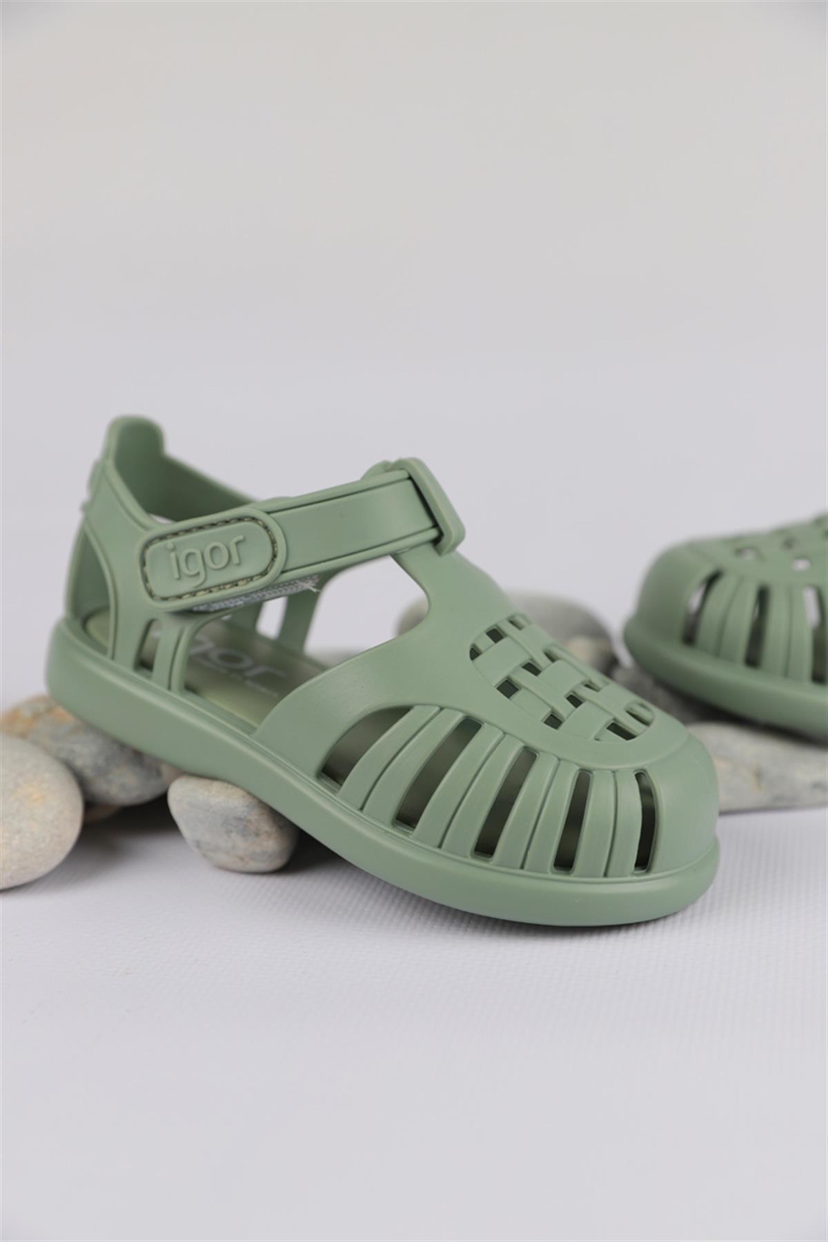 22 - 27 Numara İgor Tobby Solid Yeşil Sandalet - Ugly Duck