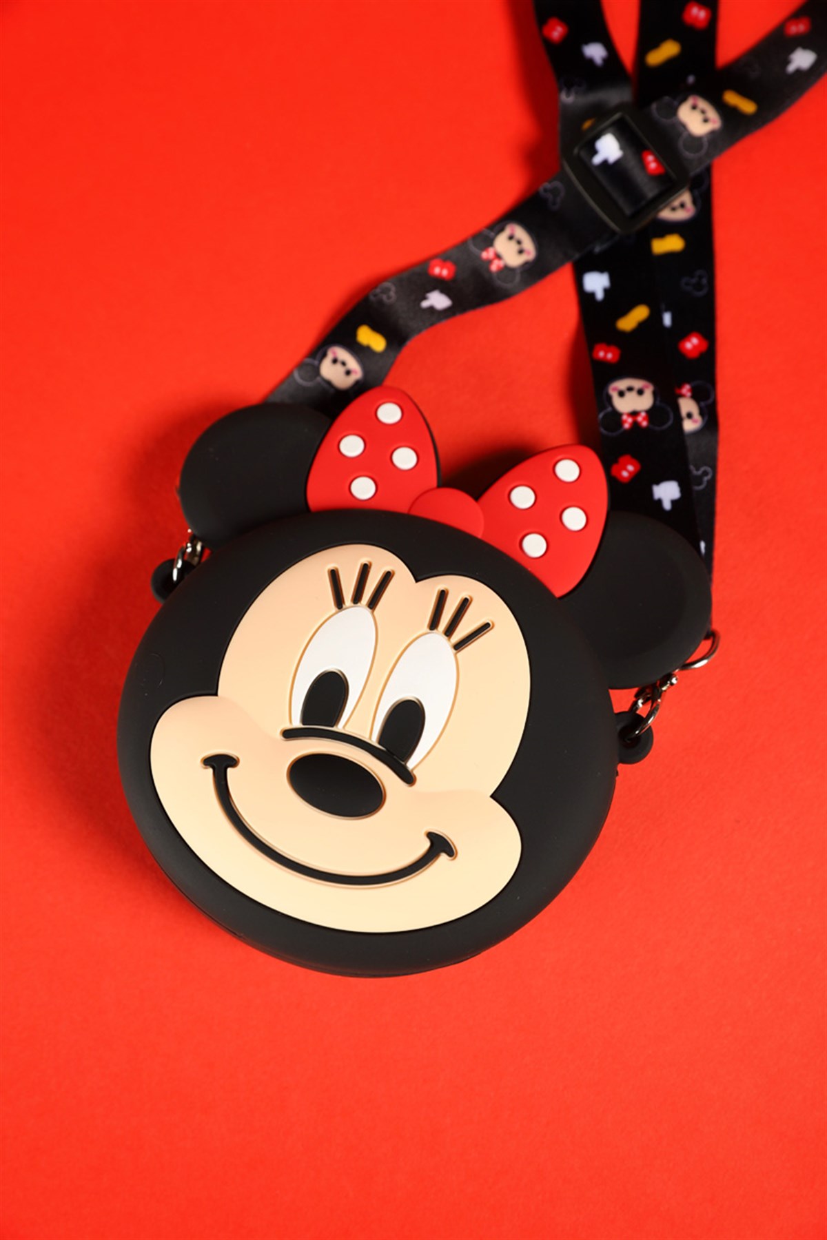 Kız Çocuk Siyah Mickey Mouse Silikon Askılı Çanta - Ugly Duck