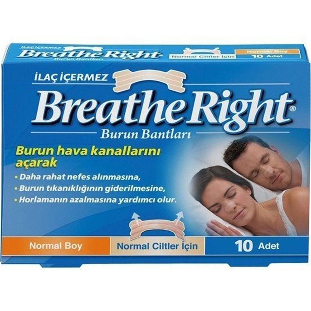 Breathe Right Burun Bandı Klasik Normal Boy 10'lu | Breathe - Horlama  önleyici