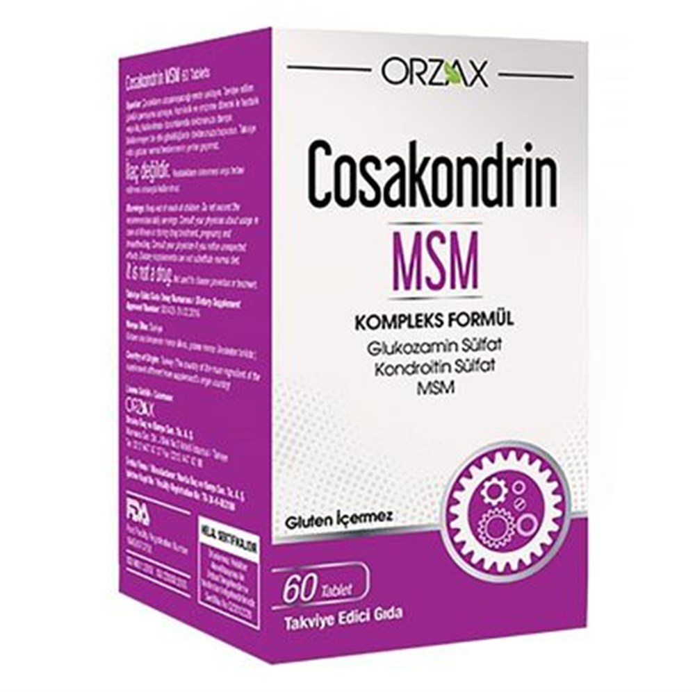 Cosakondrin MSM Glukozamin Takviyesi 60 Tablet | Orzax - Kemik ve Eklem  Sağlığı