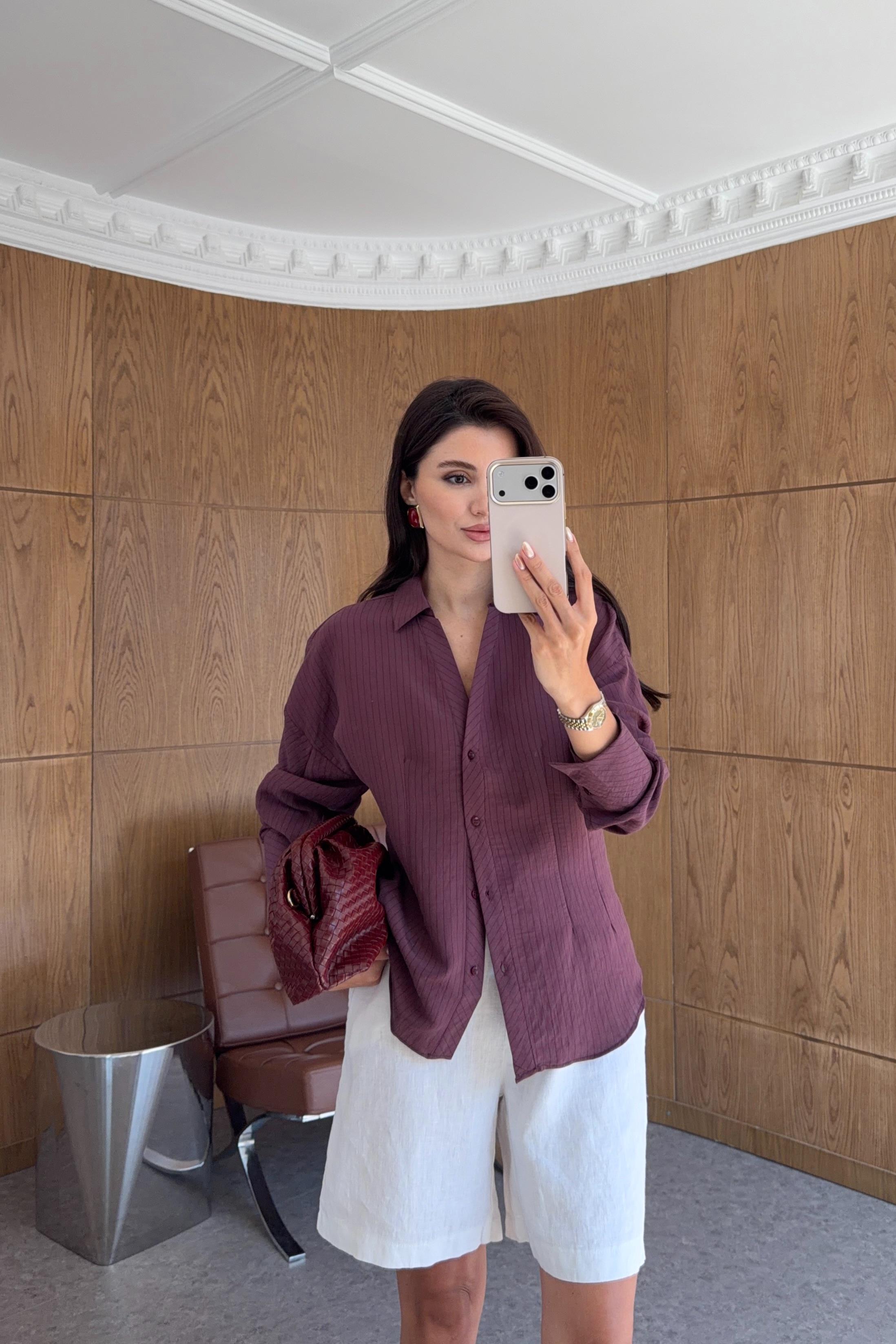 Bordo Modal Gömlek