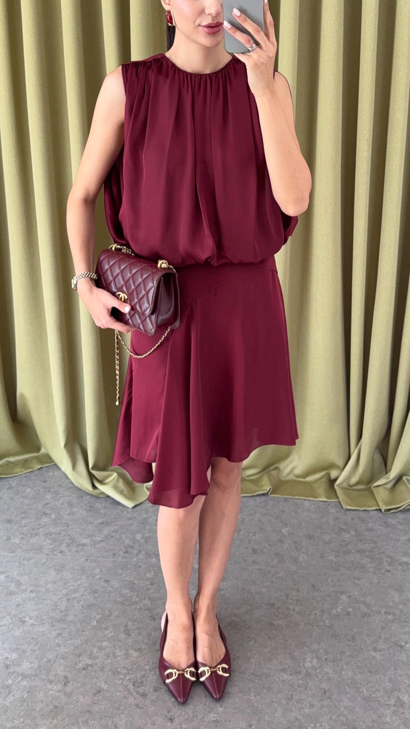 Bordo Saten Etek