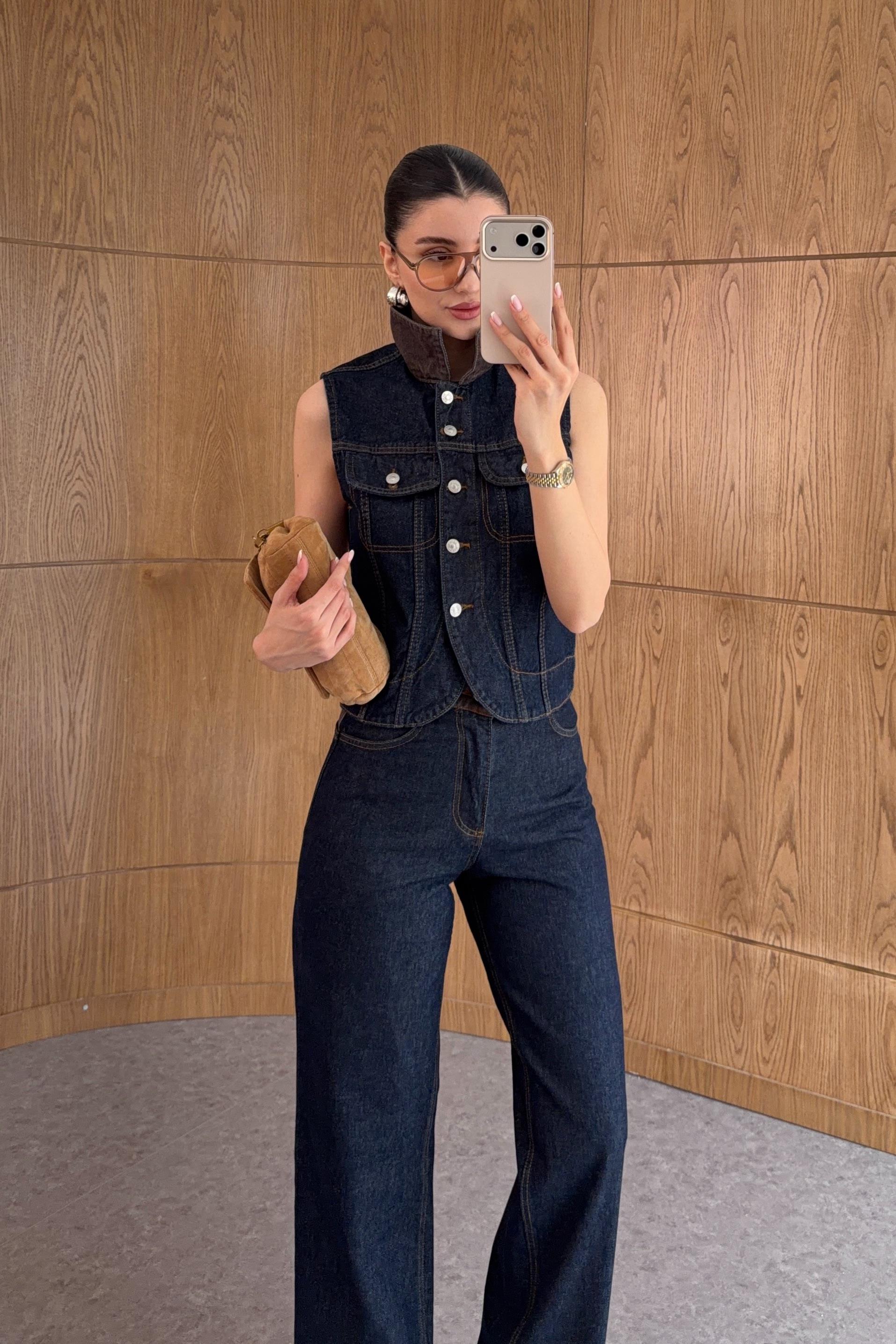 Denim Yelek-Jean Takım
