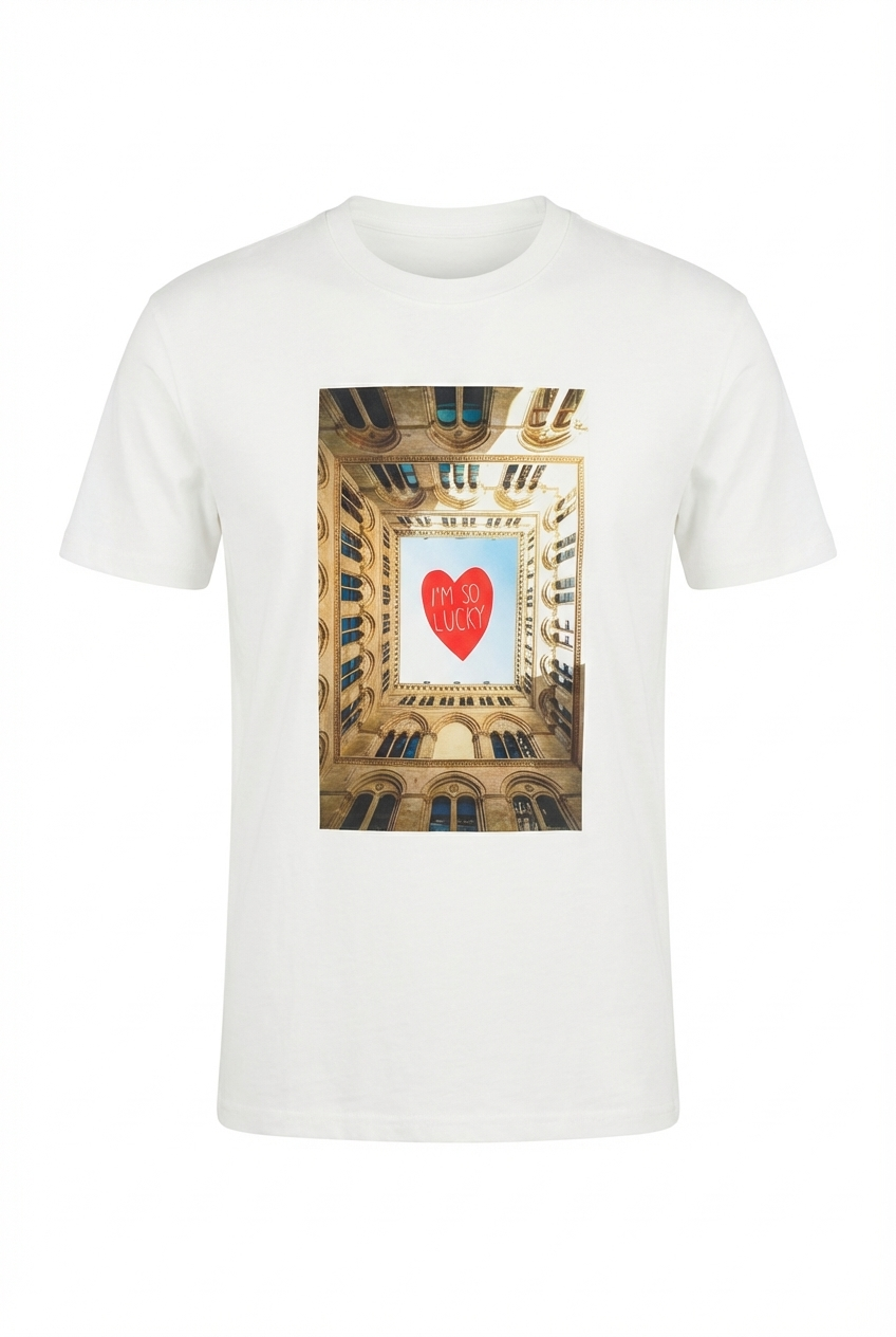 I'm So Lucky Beyaz Tshirt