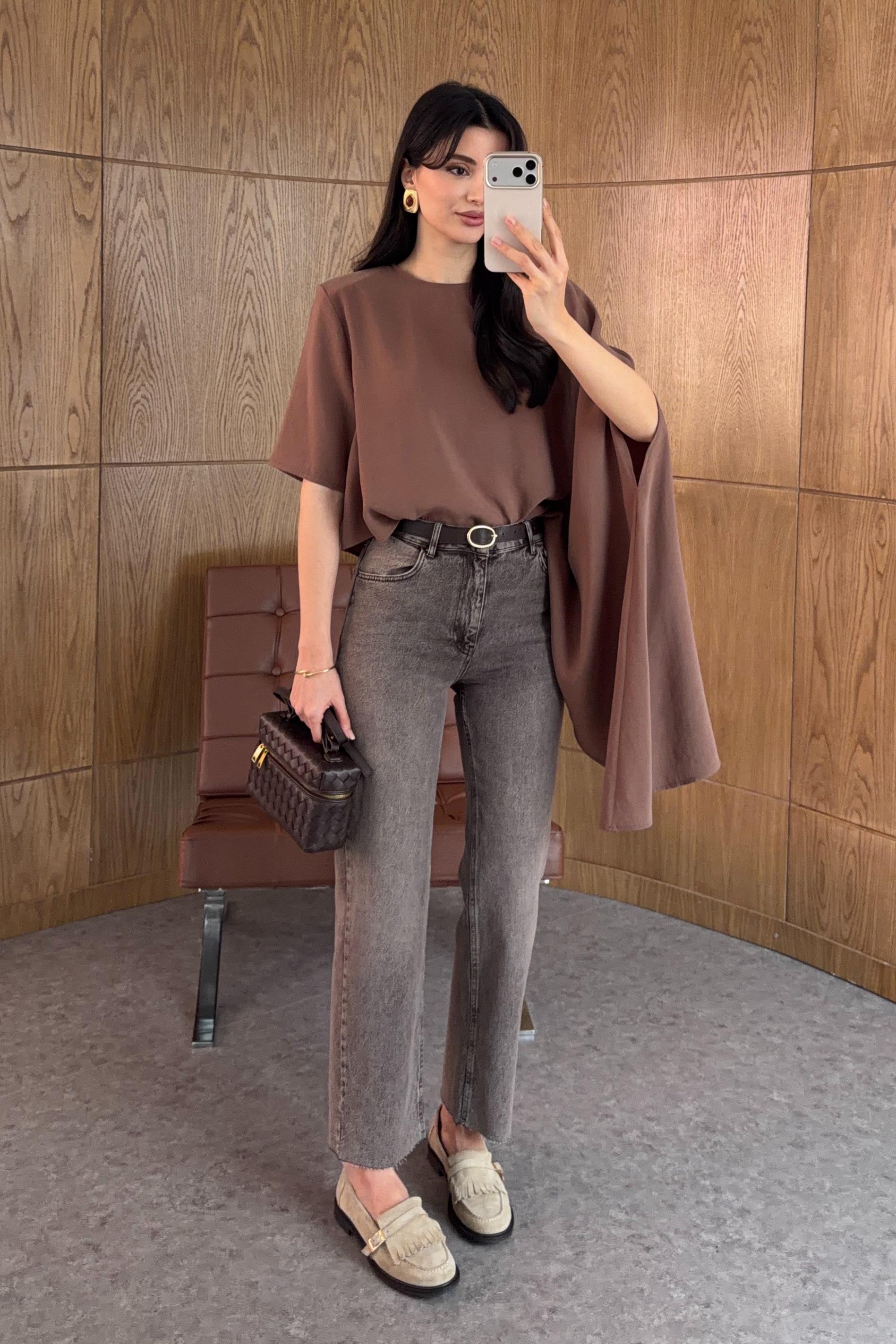 Kemerli Soğuk Kahve Momfit Jean
