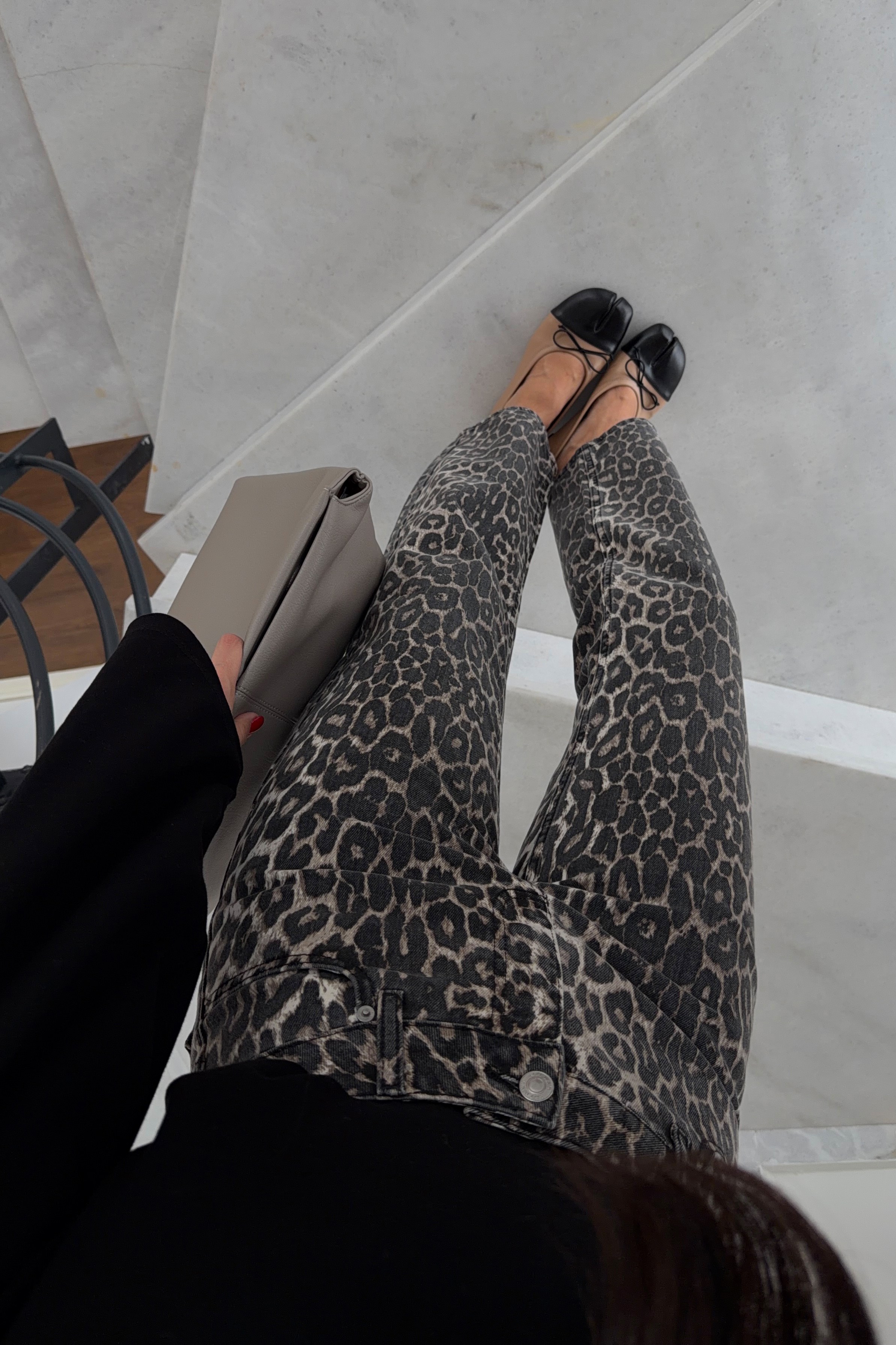 Leopar Desenli Mom Jean