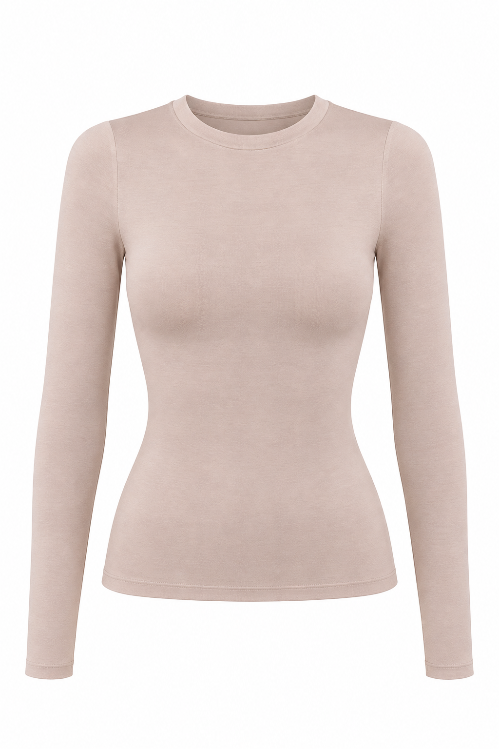 Likralı Basic Nude Bluz