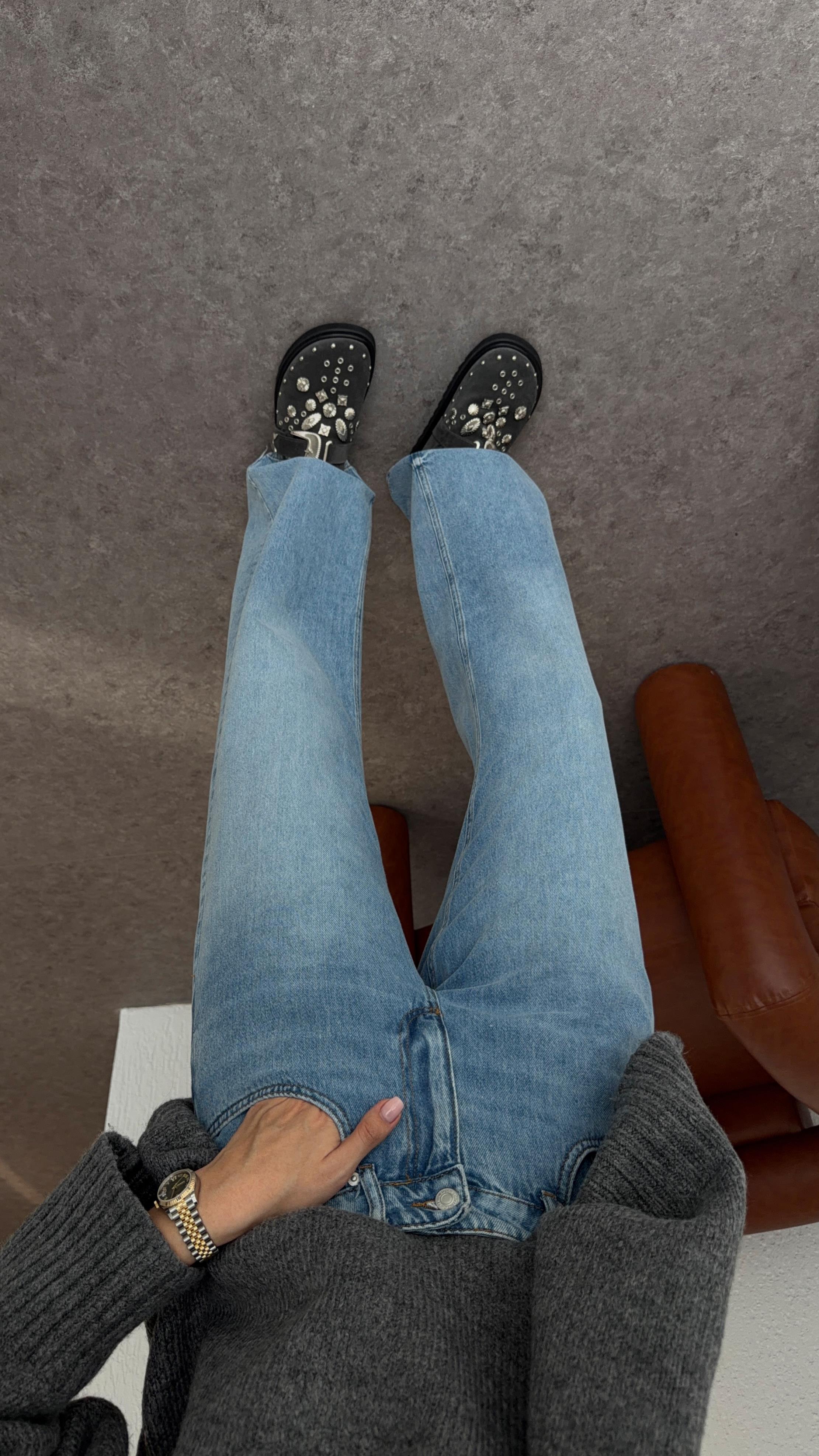 Orta Bel Mavi Jean