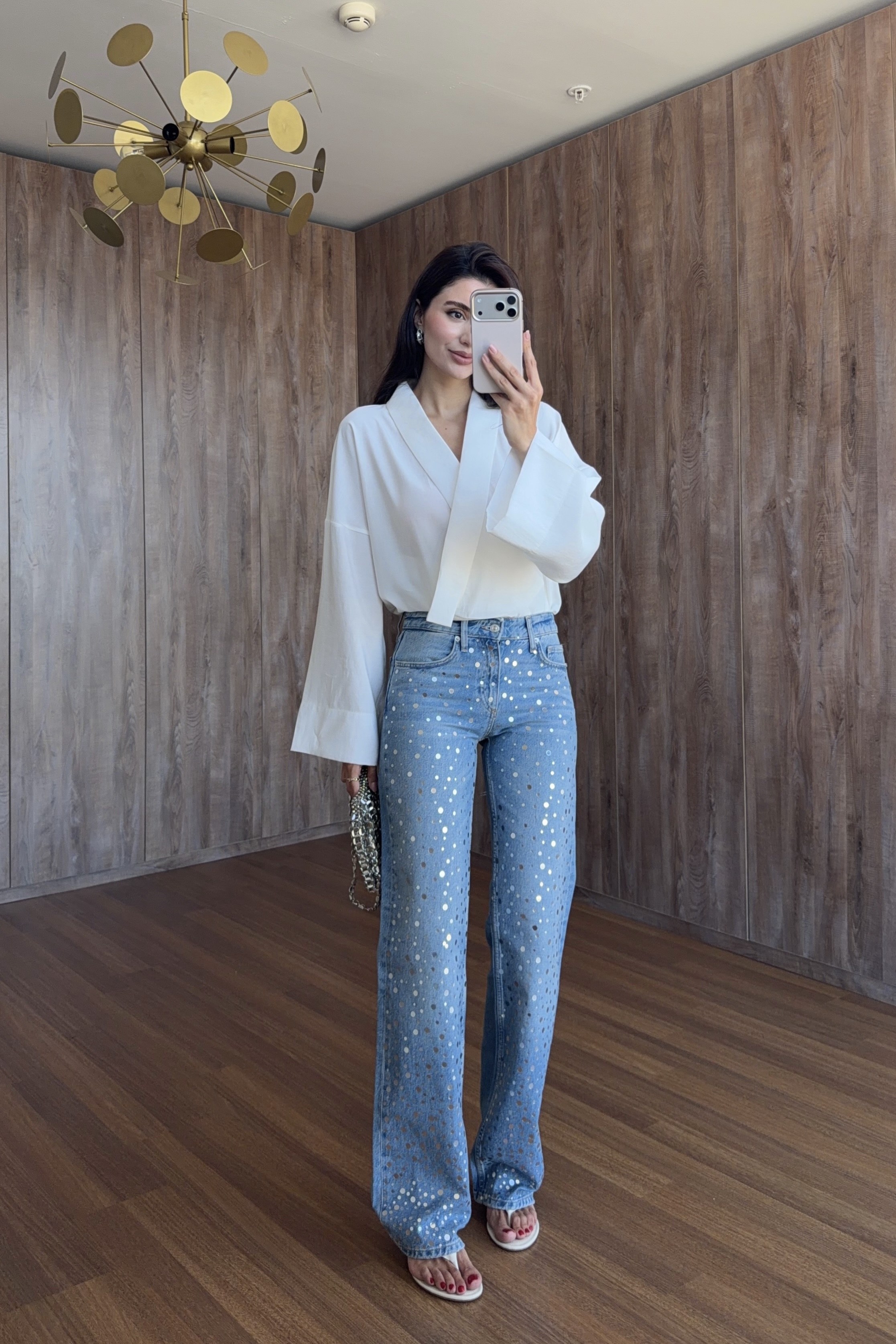 Pullu Açık Mavi Jean