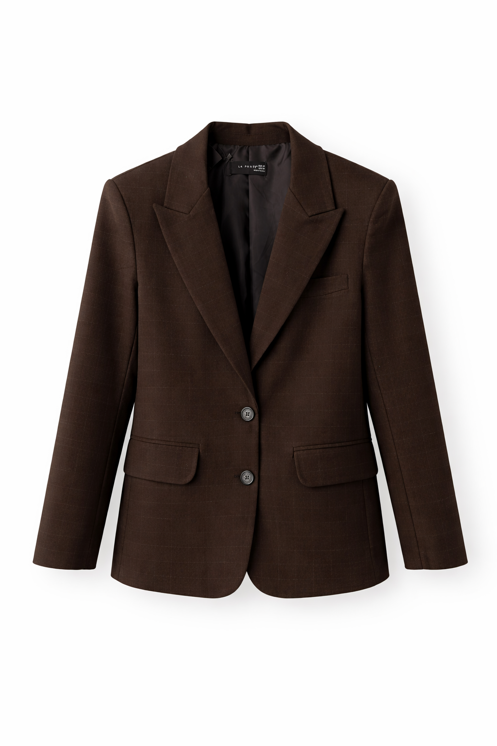 Silik Ekoseli Acı Kahve Blazer Ceket
