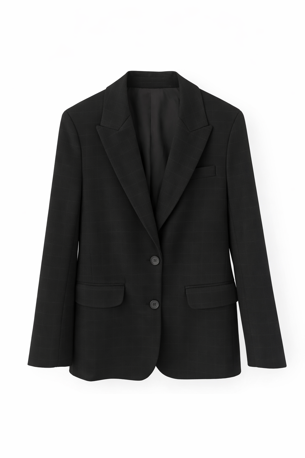 Silik Ekoseli Siyah Blazer Ceket