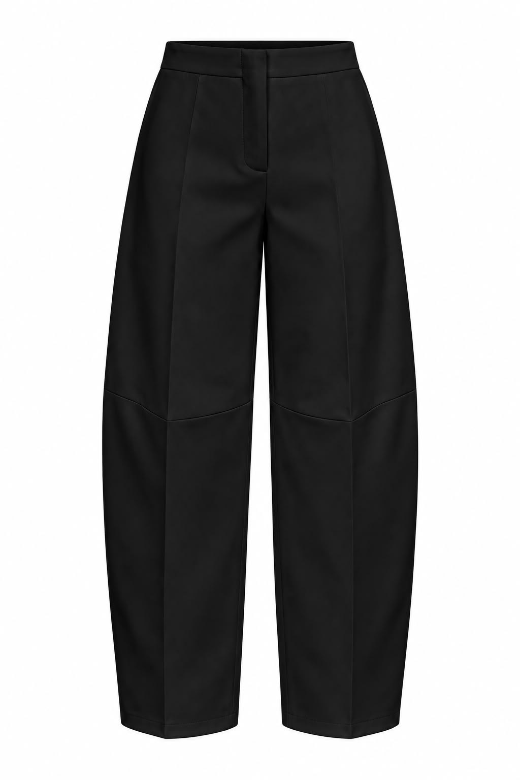 Siyah Barrel Fit Kumaş Pantolon