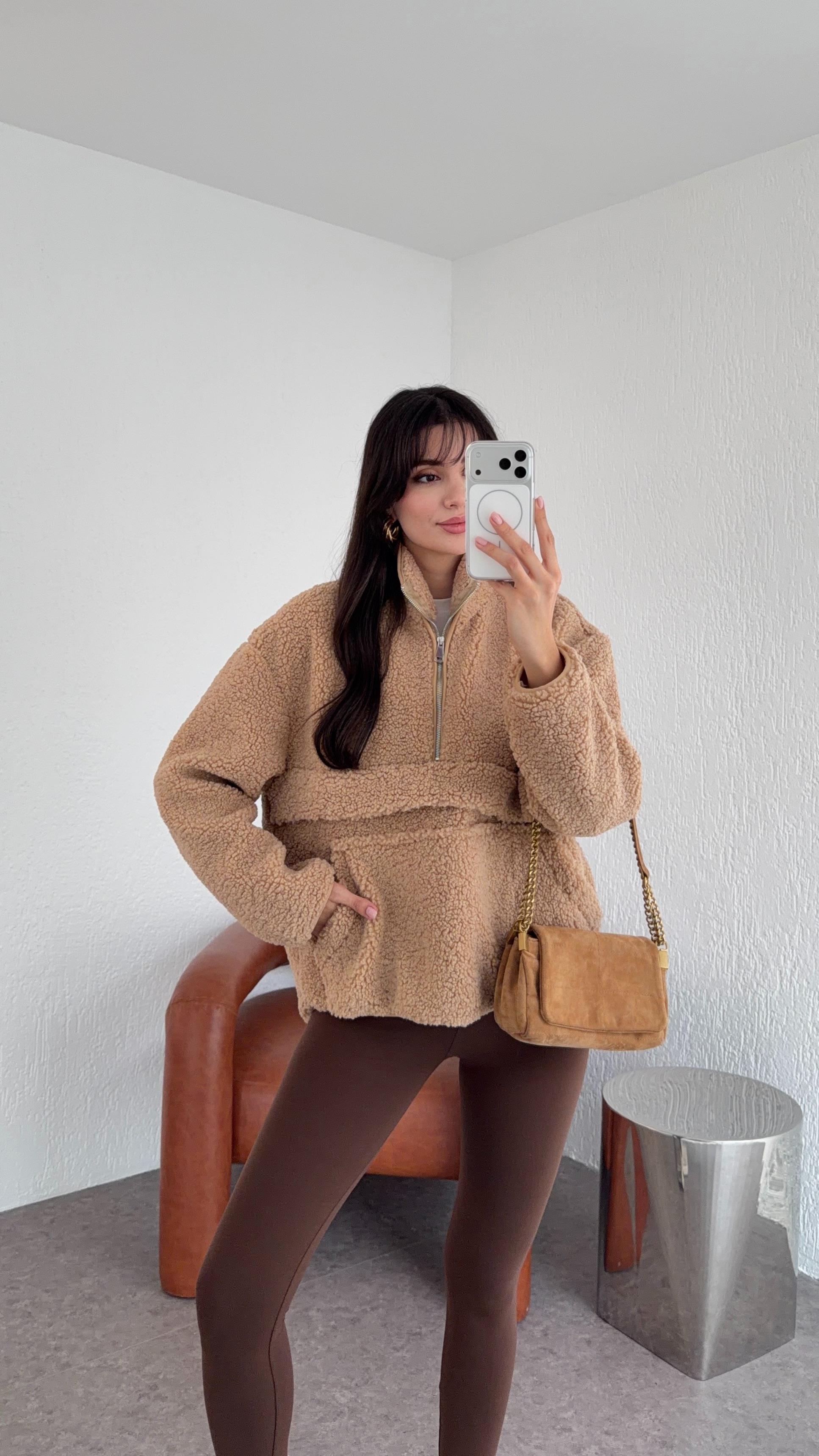 Sütlü Kahverengi Teddy Sweat