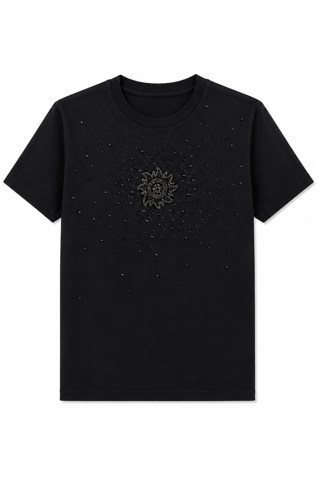 Taşlı Siyah Tshirt